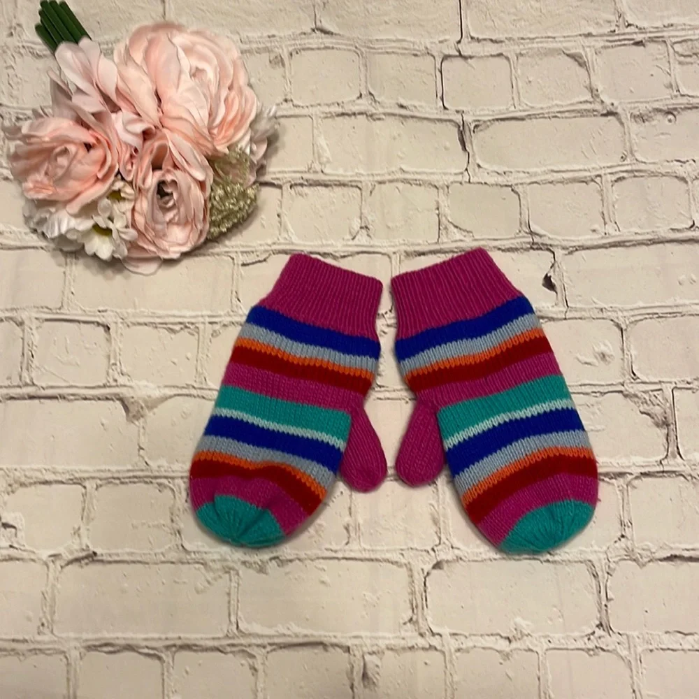 🌸 Land’s End Striped Mittens